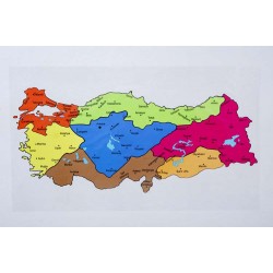 Türkiye Bölgeler Haritası Şeffaf 150x83 cm